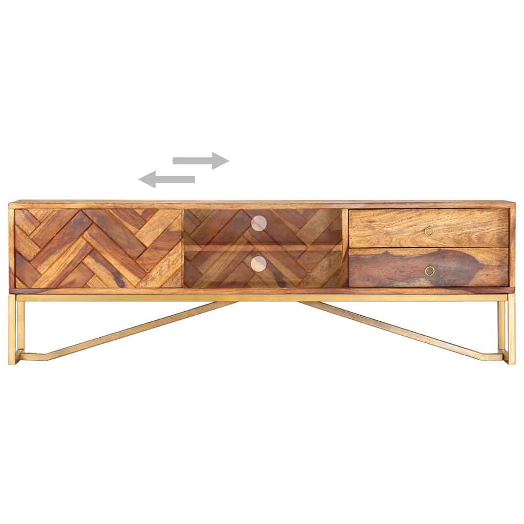 Sheesham Wood TV Stand with 2 Drawers and 2 Shelves X63148