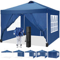 10'x10' Popup Canopy Tent with 4 Removable Sidewalls and Carry Bag B15265