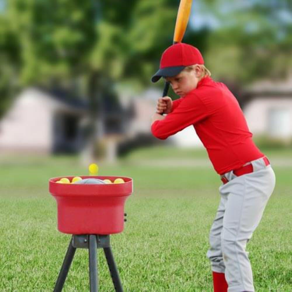 Mini Lite-Ball Pitching Machine with Steel Tripod & 8 Hour Battery U740198
