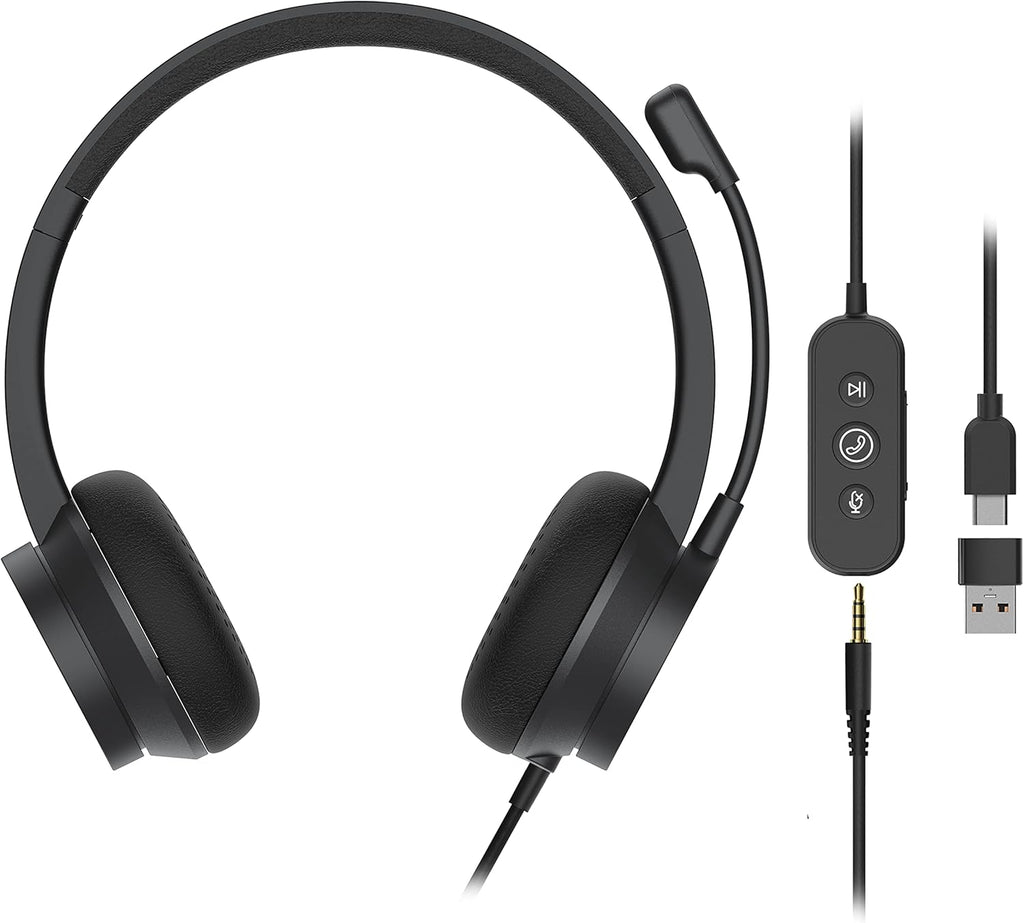 Pack of 2 Wired USB Computer Headset with Microphone I349339