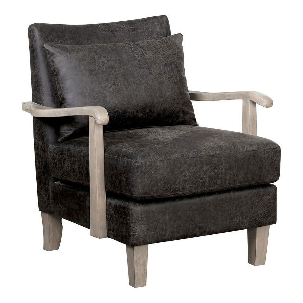 Light Gray Faux Leather Accent Chair (Set of 2) G730