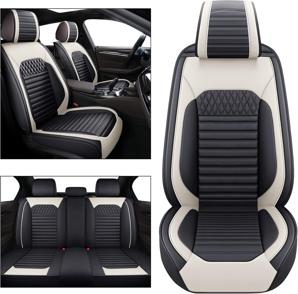 Black and Pink Full Set Seat Covers D40755