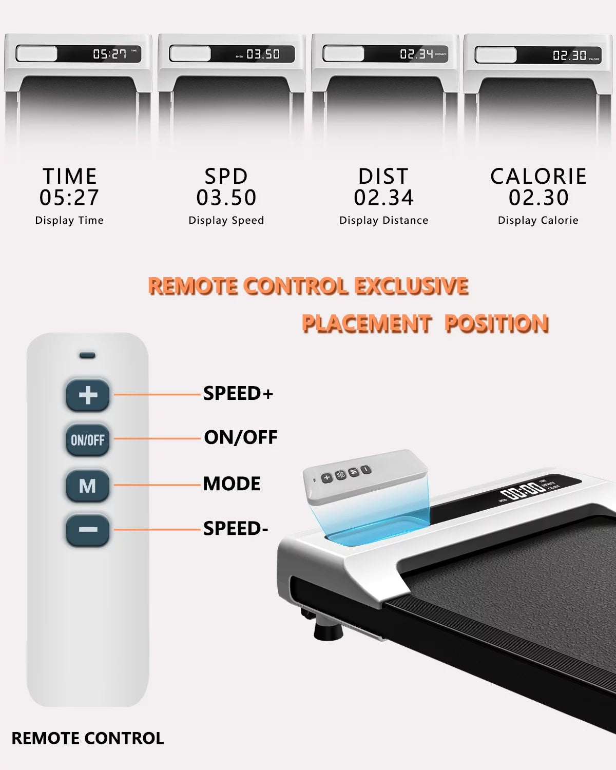 2 in 1 Portable Under Desk Treadmill with Remote Control W8648