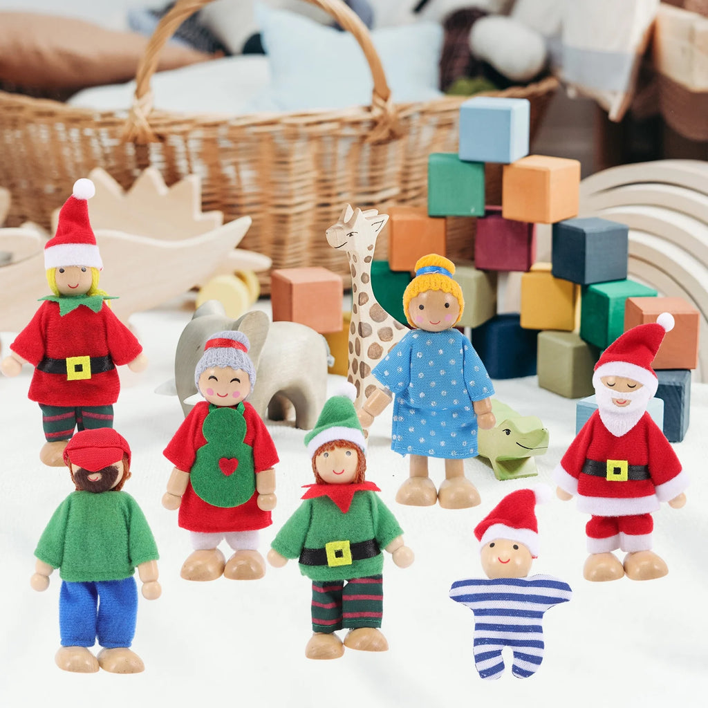 Wooden Dollhouse Play Set with Doll Figures K984