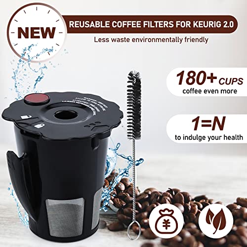 Reusable Coffee Pods Filter Pack of 2 with Cleaning Brush 2.5 * 2.4 W7819