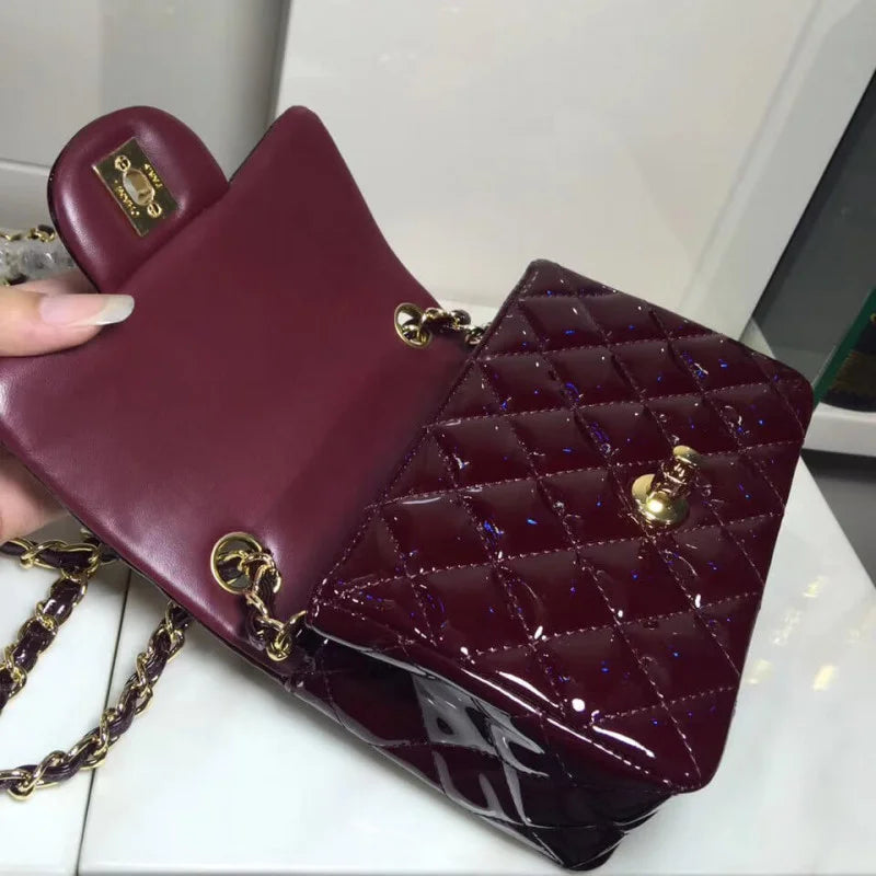 Patent Leather Flap Bag C638140