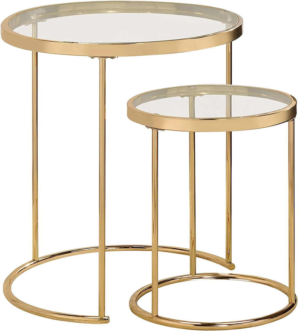 Round Glass Top Nesting Tables O593