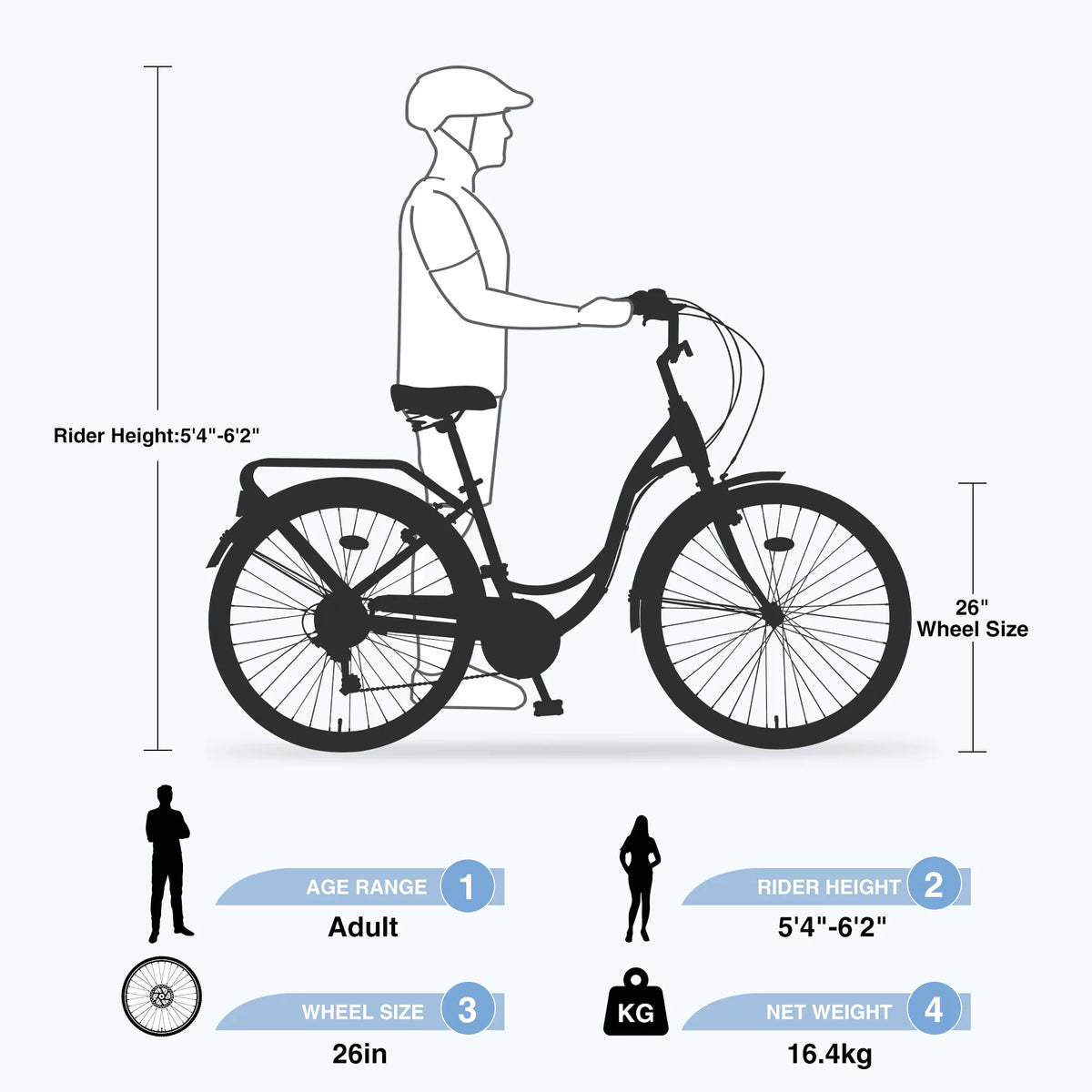26 inch 7 Speed Steel Frame Bicycle Q75892