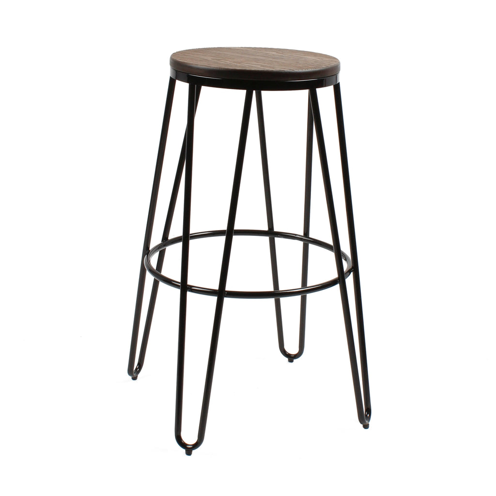 White Wood and Metal Bar Stools Set of 4 W760744