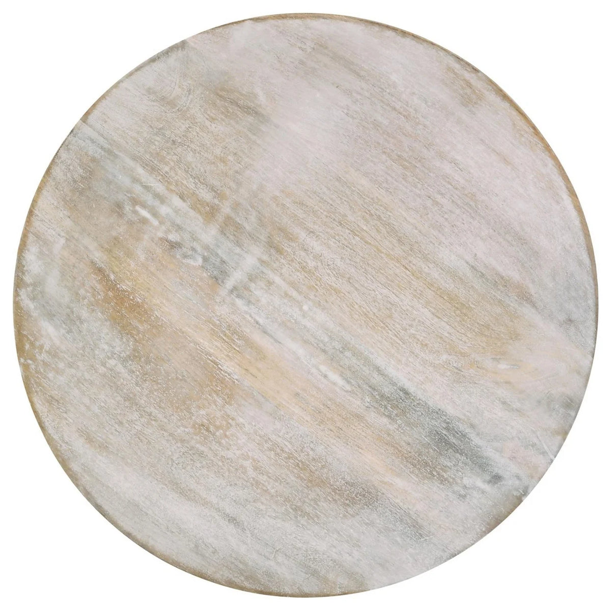 24 Inch Round Pedestal Accent Table Oak White Wood W50309
