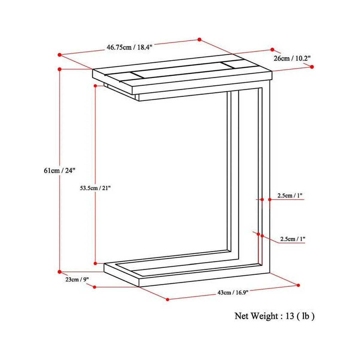 C-Shaped End Table Set L44271