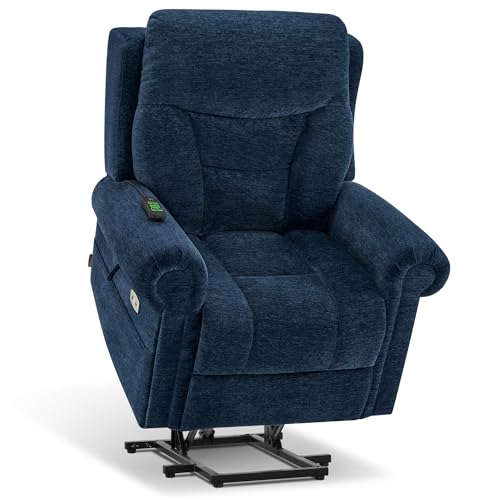 Triple Motor Power Lift Recliner Chair with Massage and Heating, Fabric C6385