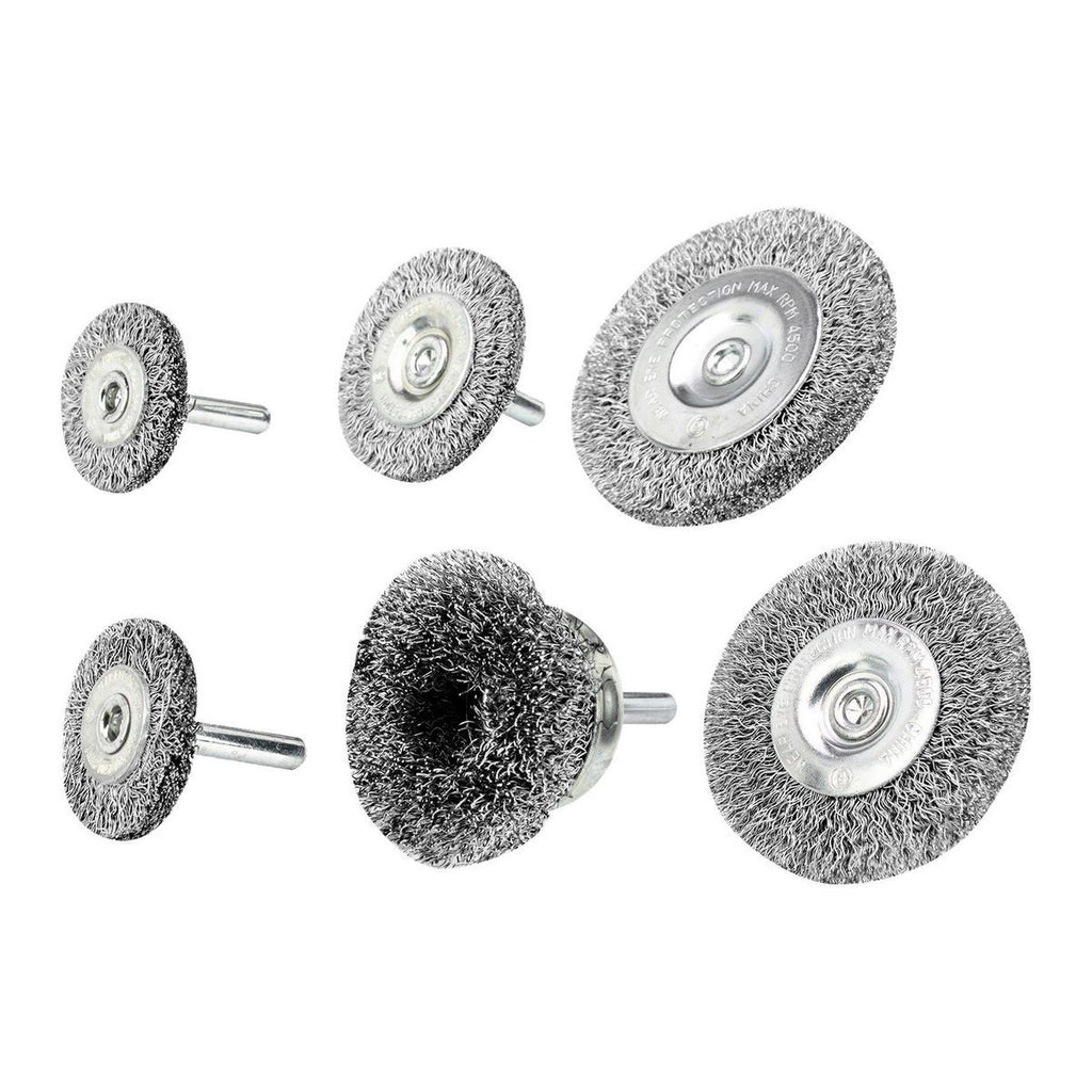 Wire Wheel/Cup Brush Set, 6 Piece X58100