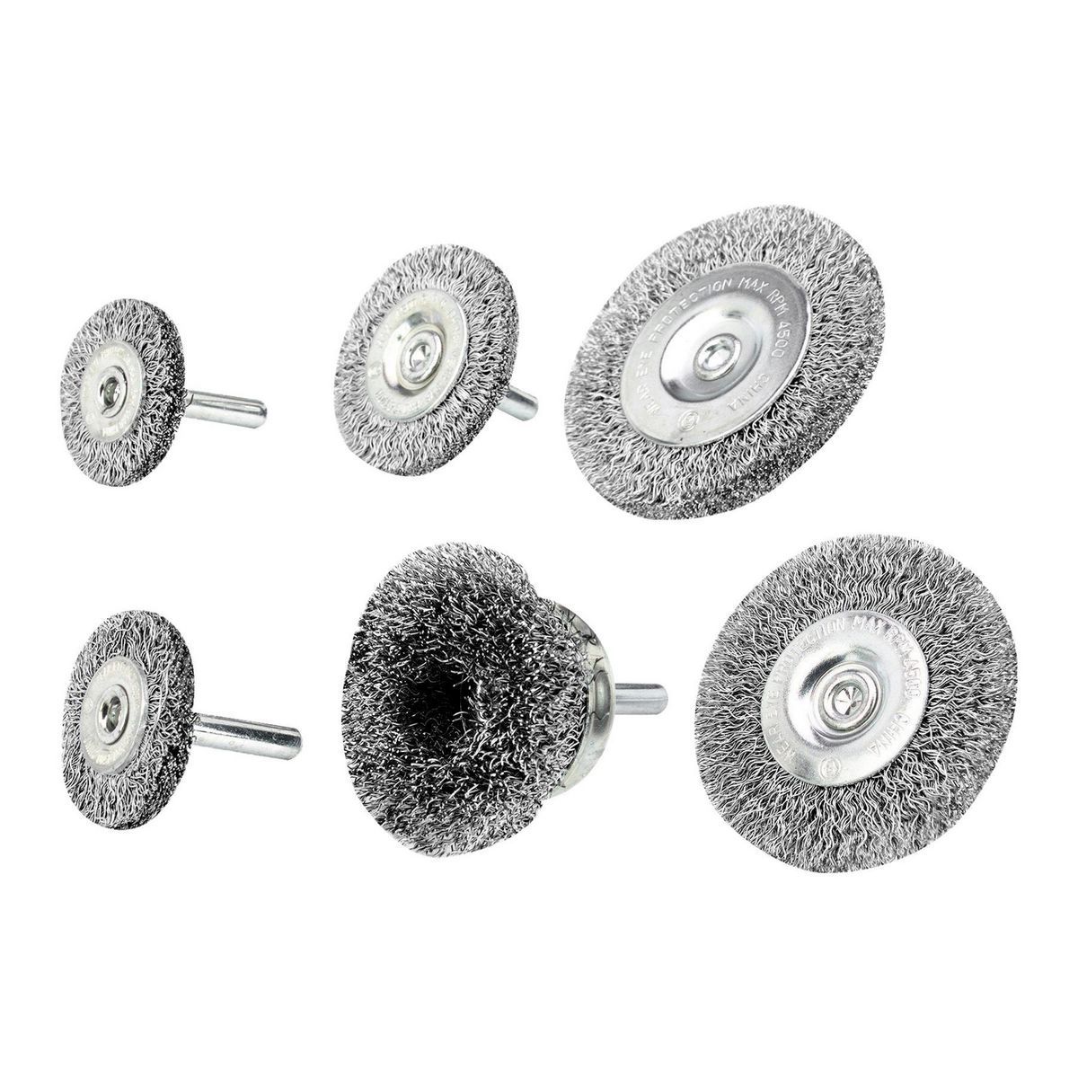 Wire Wheel/Cup Brush Set, 6 Piece X58100