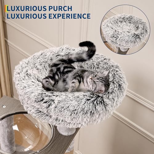 66.9-Inch Grey Cat Tree with Litter Box Enclosure G253