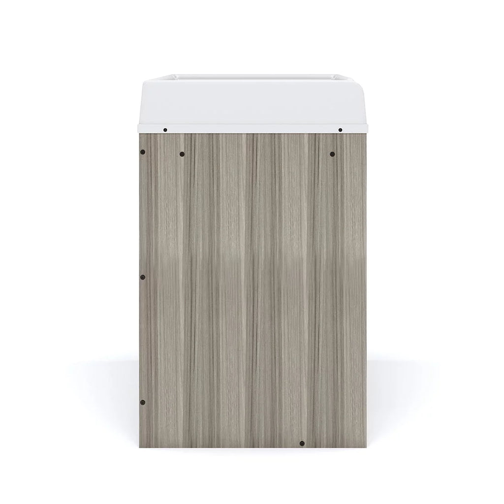 Toddler Walk Up Baby Changing Table with Stairs and Storage, Wood Laminate Finish, Elm Gray Q909774