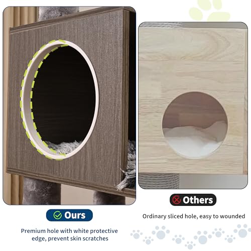 66.9-Inch Grey Cat Tree with Litter Box Enclosure G253