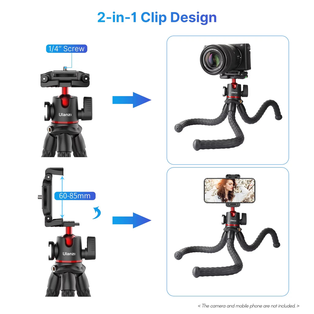 Flexible Mini Octopus Tripod with Ball Head H117