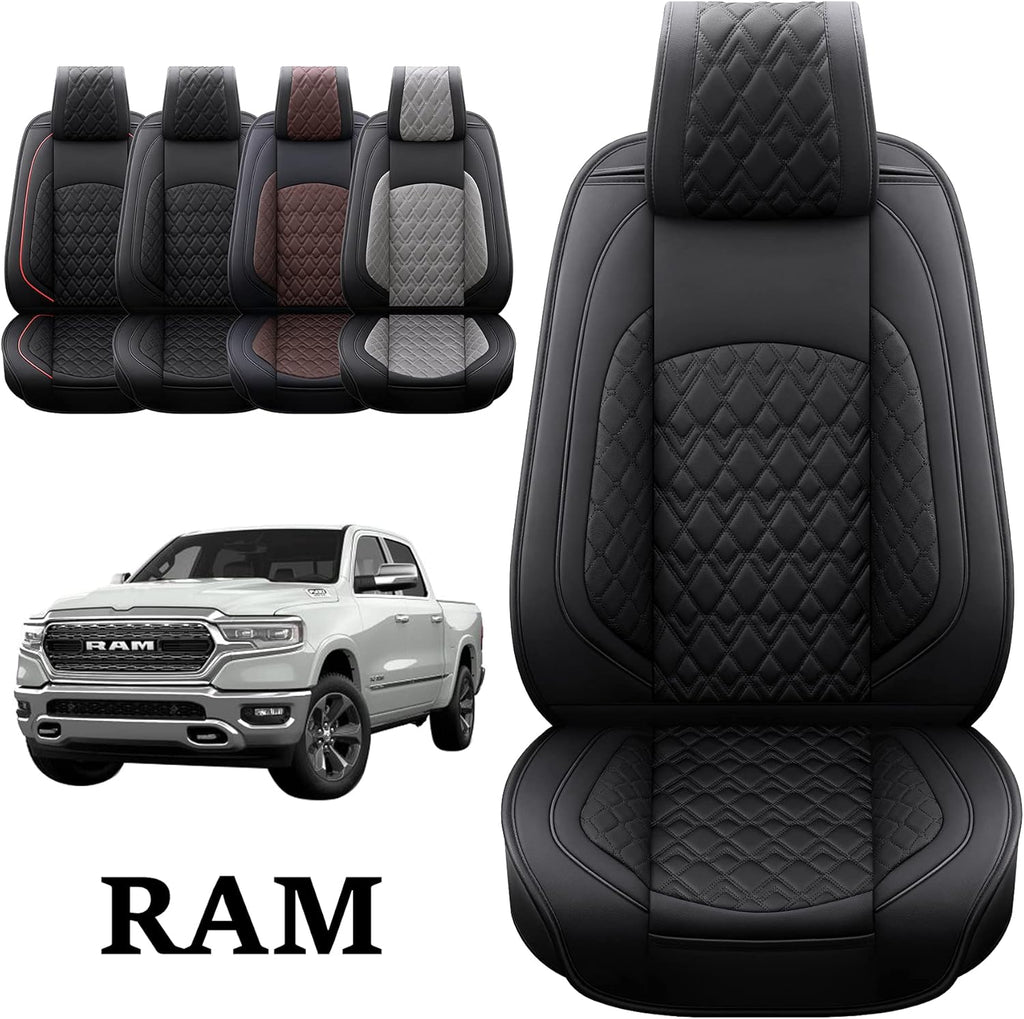 2 Pcs Front Waterproof Synthetic Leather Car Seat Covers P9478