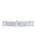 18K White Gold Pave Diamond Ladies Wedding Band Ring Size 6.5 0.77cttw B961