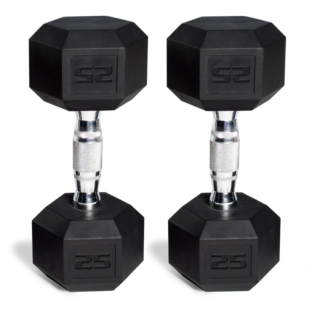 150 lb Coated Rubber Hex Dumbbell Weight Set with Rack L71219