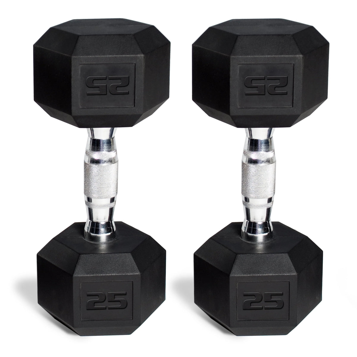 150 lb Coated Rubber Hex Dumbbell Weight Set with Rack L71219