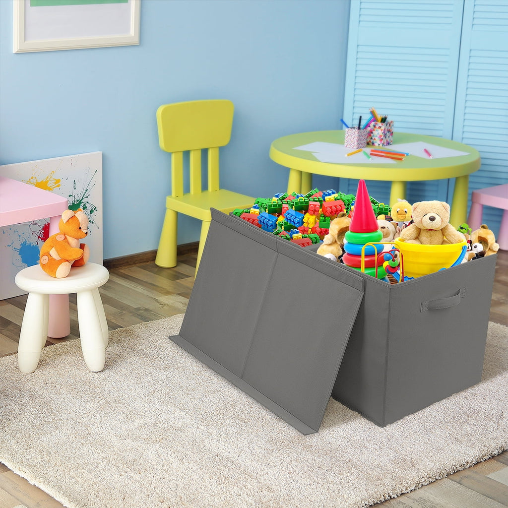Large Toy Chest with Flip-Top Lid (Gray) L652