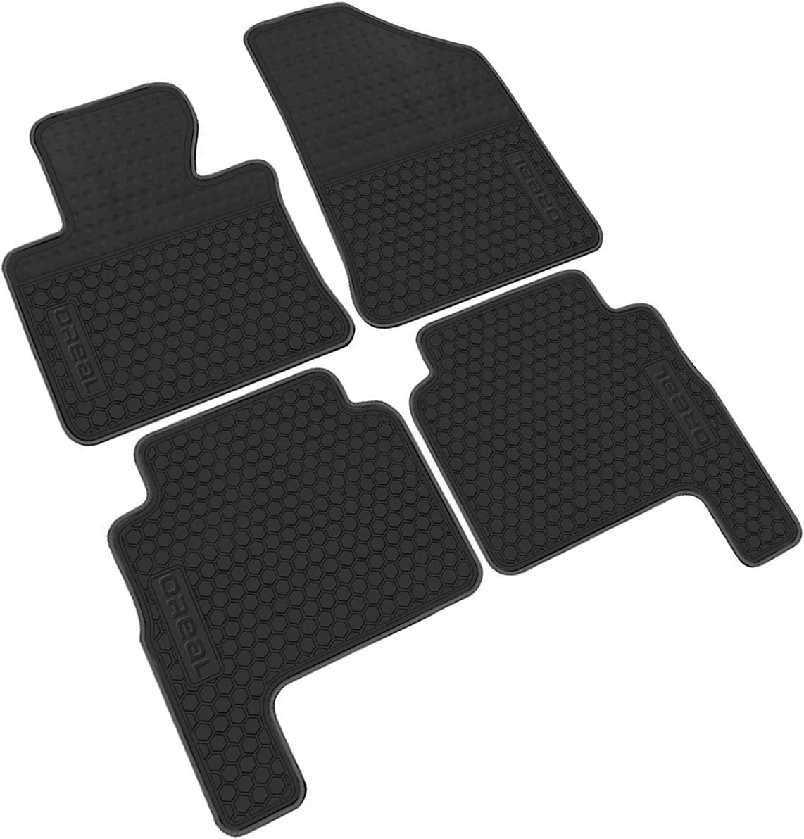 All Weather Floor Liners Heavy Duty Rubber Car Mats 2 Row Seats Black Pack of 2 N50721