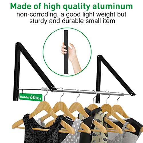 White Wall Mounted Folding Aluminum Clothes Drying Rack L936468