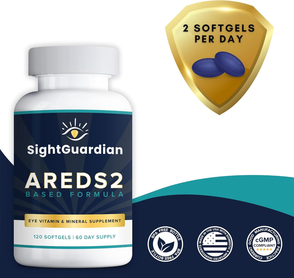 AREDS2 Based Eye Vitamin-Mineral Supplement (120 ct. 60 Day Supply) Low Zinc Formula E6787
