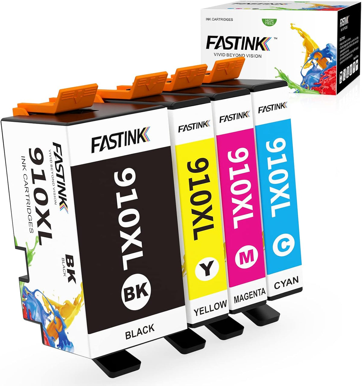 Remanufactured 910XL Ink Cartridges 4 Combo Pack Black Cyan Magenta Yellow Z98957