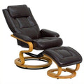 Brown LeatherSoft Recliner and Ottoman M464006