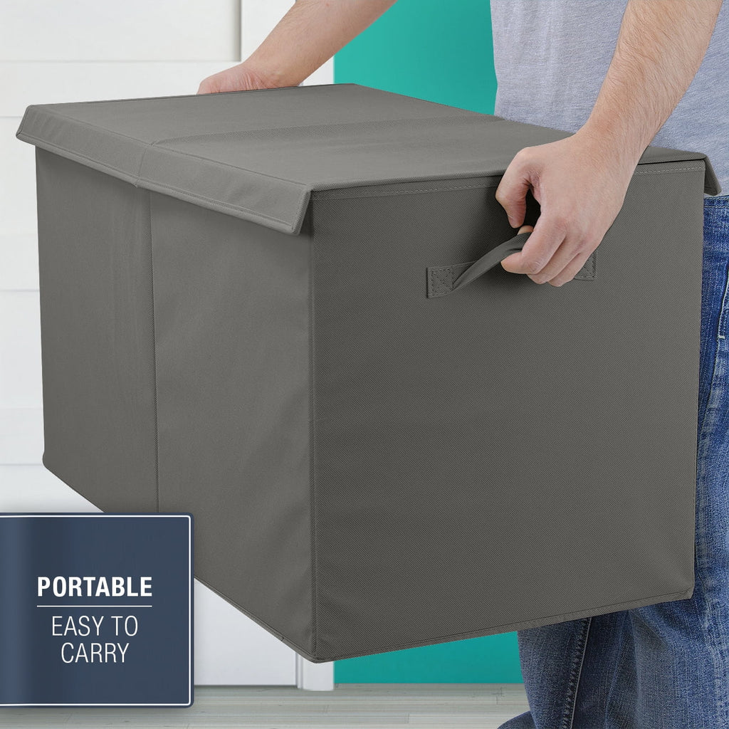Large Toy Chest with Flip-Top Lid (Gray) L652