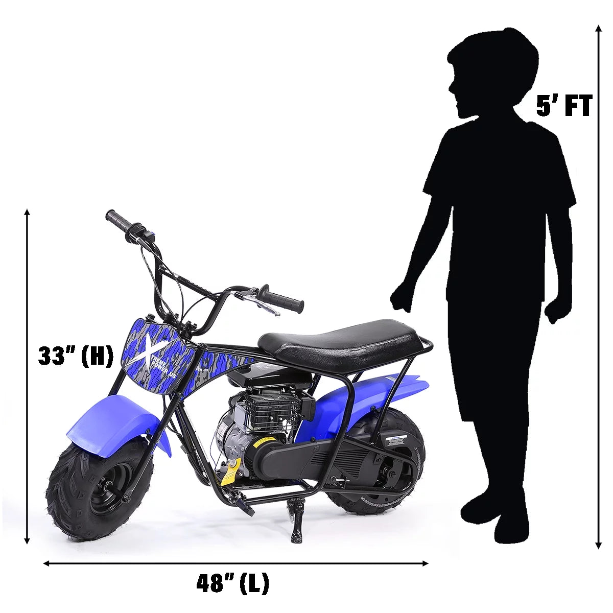 Blue 99cc Off-Road Mini Bike H922