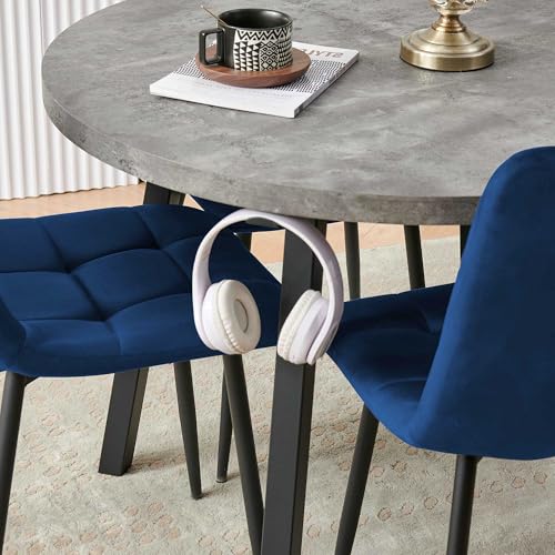 4-Person Round Dining Table Set with 4 Grey Chairs N468
