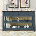 Navy Storage Console Table with 3 Drawers and 2 Shelves Y630