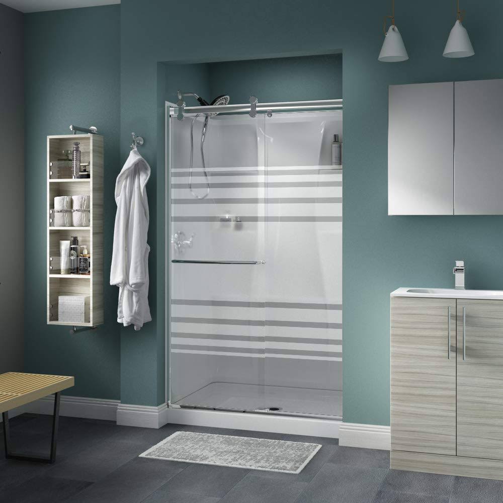 48 inch Wide Sliding Frameless Shower Door - Chrome V94377