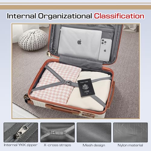 3 Piece Expandable Hard Shell Suitcase Set with Spinner Wheels and TSA Lock C353122