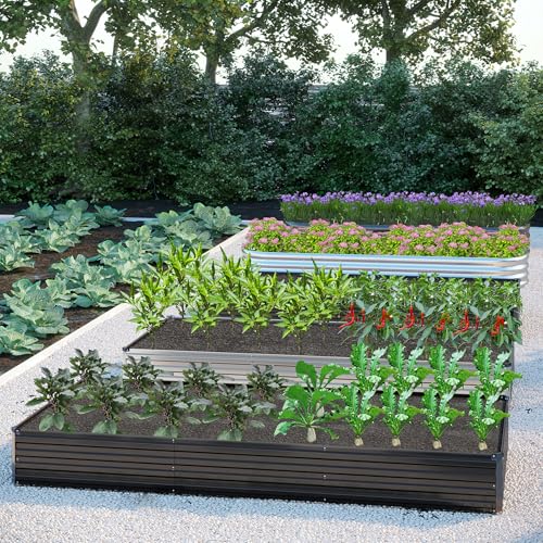 2PCS 12x4x1FT Galvanized Raised Garden Bed Kit C8587