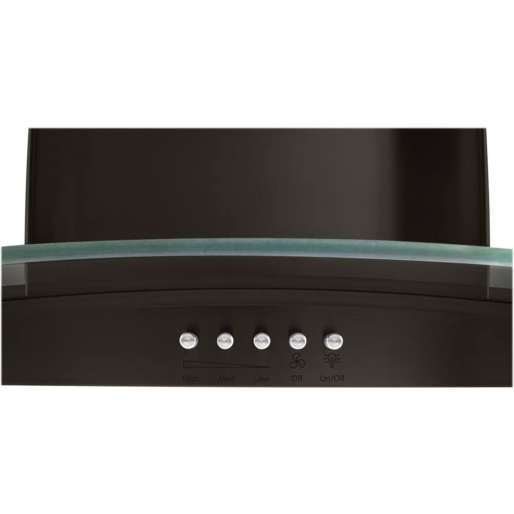 Black Stainless Concave Glass Wall Mount Range Hood M536