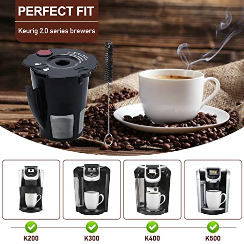 Reusable Coffee Pods Filter Pack of 2 with Cleaning Brush 2.5 * 2.4 W7819