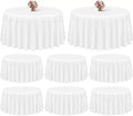 8 Pack 120 Inch White Round Polyester Tablecloth R97103