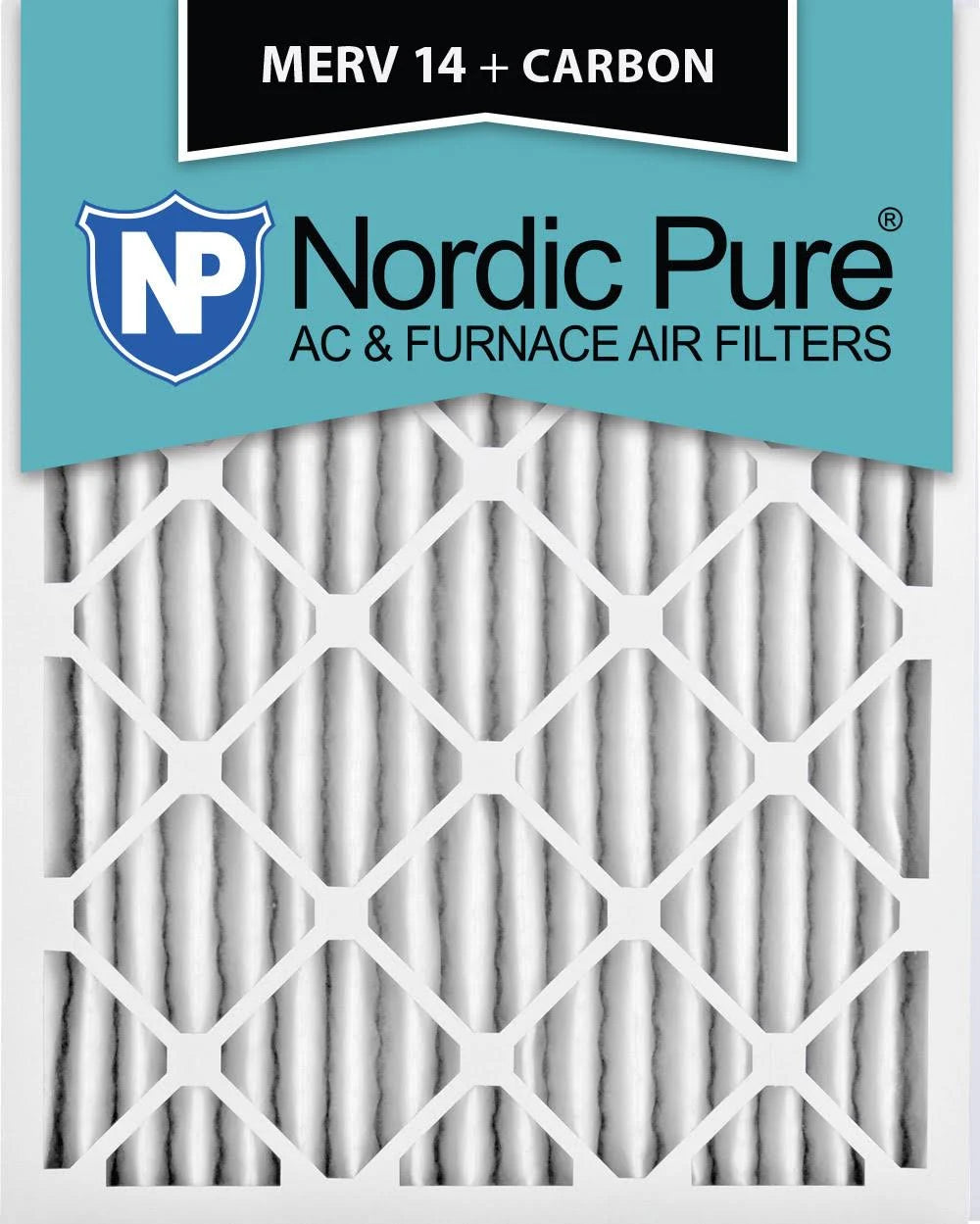 20x25x2 MERV 14 Pleated Carbon Air Filters 3 Pack N394039