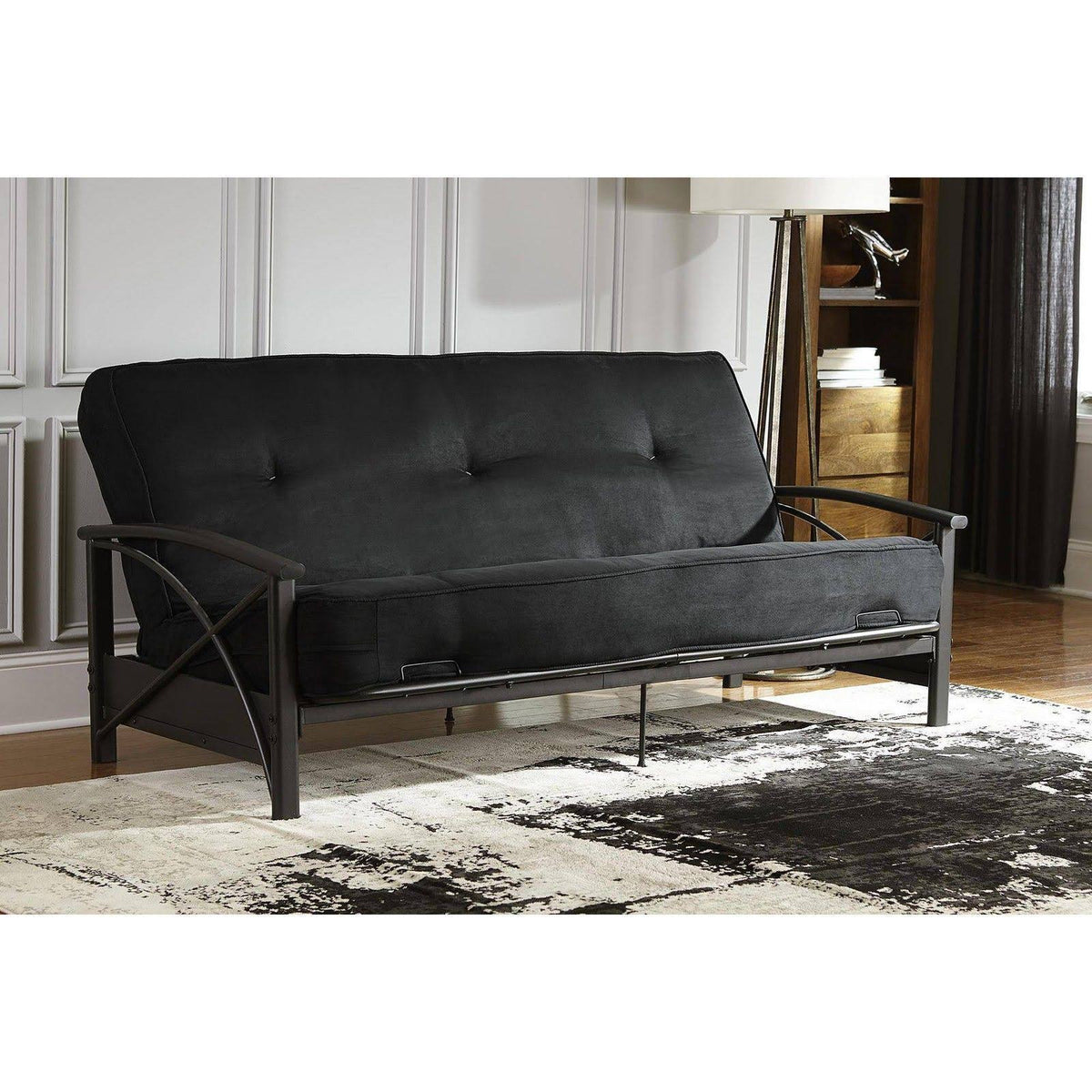 8-Inch Independently Encased Coil Futon Mattress Full Size Black I9623