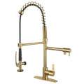 Single-Handle Pre-Rinse Kitchen Faucet Brushed Brass F24254