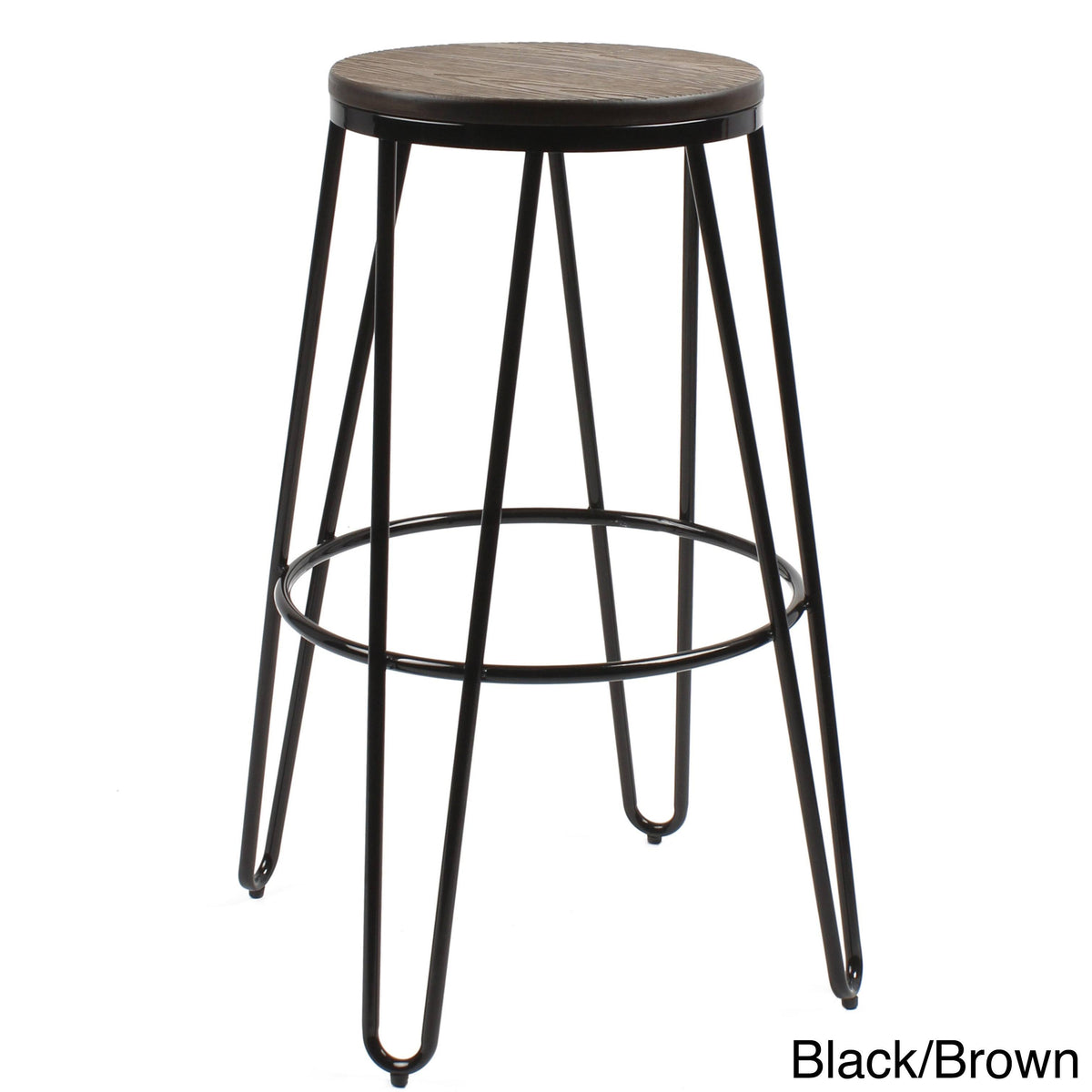 White Wood and Metal Bar Stools Set of 4 W760744