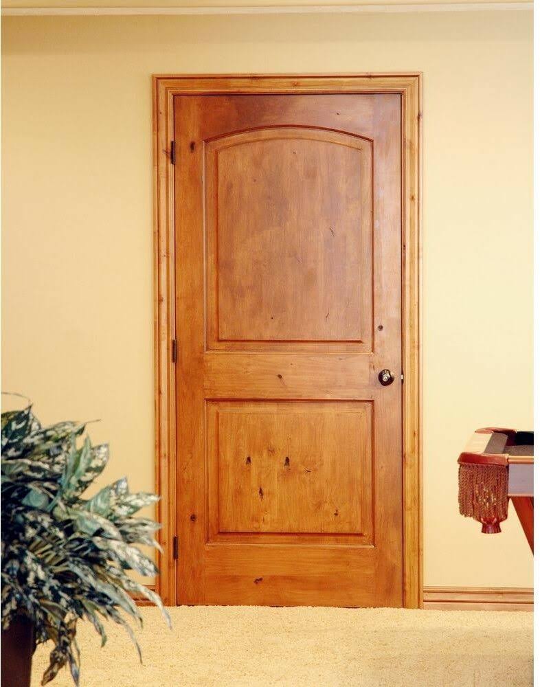 28 in. x 80 in. Rustic Knotty Alder 2-Panel Solid Door I67360
