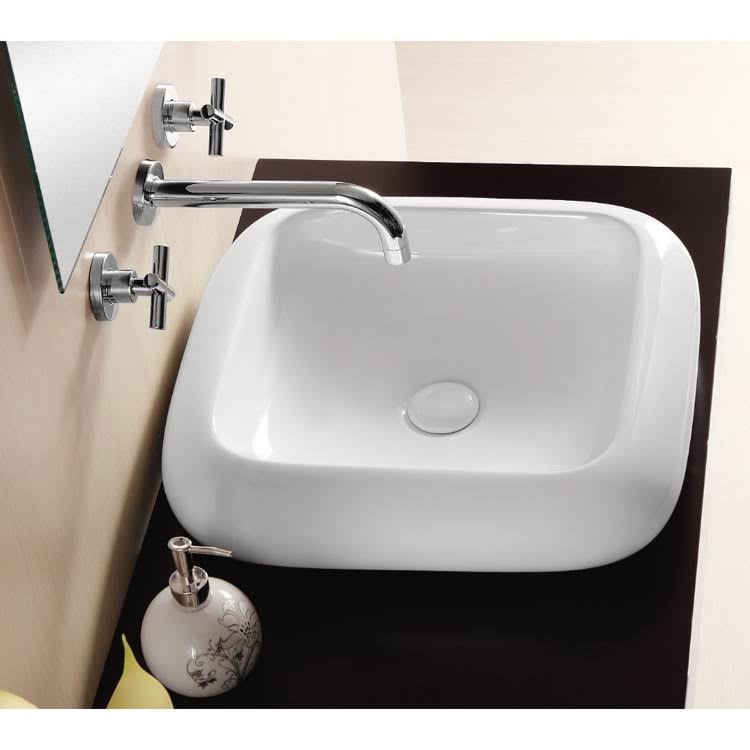 Ceramic Square Vessel Bathroom Sink J143