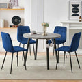 4-Person Round Dining Table Set with 4 Grey Chairs N468