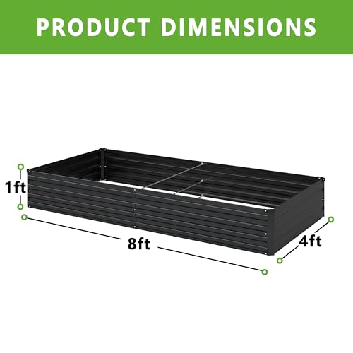 2PCS 12x4x1FT Galvanized Raised Garden Bed Kit C8587